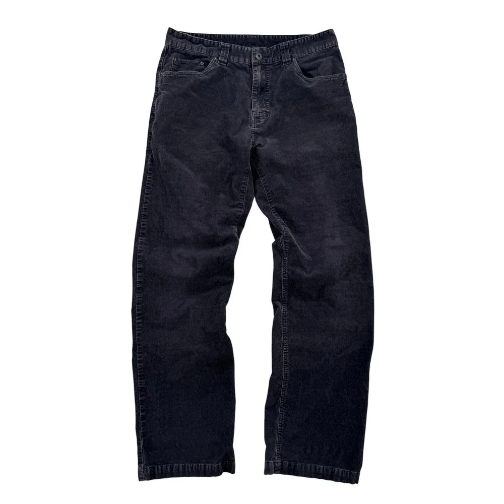 prAna Corduroy Pants Mens 34x32 Grey Excellent Straight Leg Stretch Outdoor